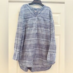 Merona Light Blue Striped Tunic Top